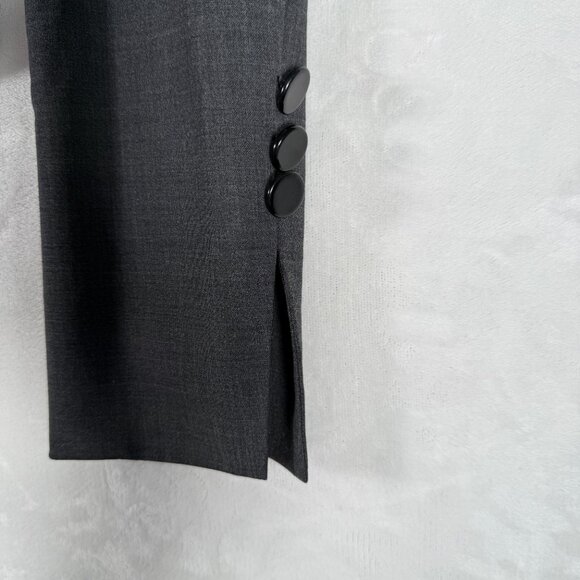 Bebe Blazer Women Size 6 Gray Wool Blend One-Button Office Jacket Lined EUC - Picture 6 of 13